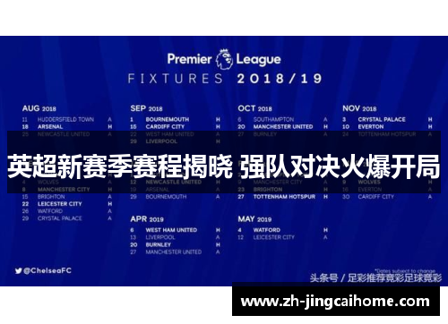 英超新赛季赛程揭晓 强队对决火爆开局 英超新赛季赛程揭晓 强队对决火爆开局